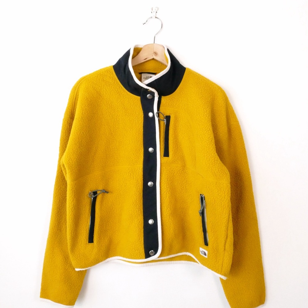 The North Face women’s CRAGMONT fleece Snap up Jackt-Yellow/Navy